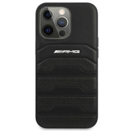 AMG AMHCP14LGSEBK iPhone 14 Pro 6,1 juodas / juodas deklas Odinis su įspaustomis linijomis