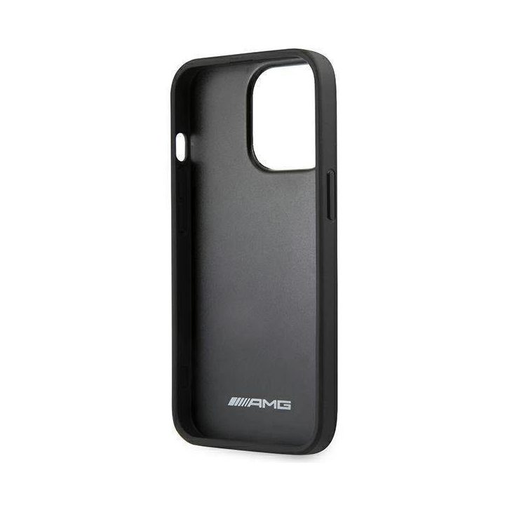 AMG AMHCP14LGSEBK iPhone 14 Pro 6,1 juodas / juodas deklas Odinis su įspaustomis linijomis
