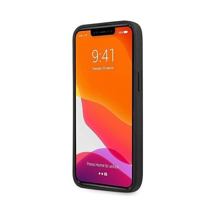 AMG AMHCP14LGSEBK iPhone 14 Pro 6,1 juodas / juodas deklas Odinis su įspaustomis linijomis