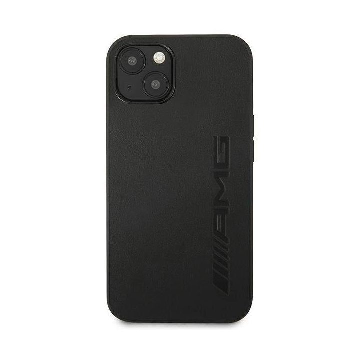 AMG AMHCP14SDOLBK iPhone 14 6,1 juodas / juodas deklas odinis su karštu įspaudu