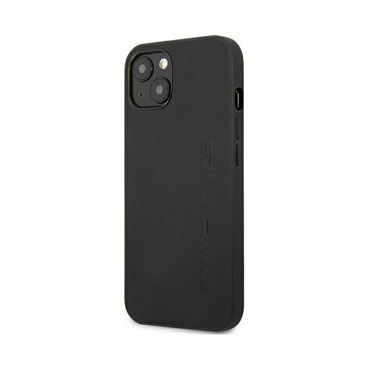 AMG AMHCP14SDOLBK iPhone 14 6,1 juodas / juodas deklas odinis su karštu įspaudu