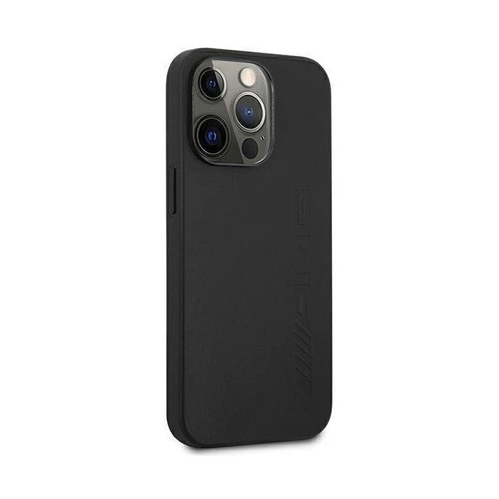 AMG AMHCP14XDOLBK iPhone 14 Pro Max 6,7 juodas / juodas deklas Odinis, karštai štampuotas