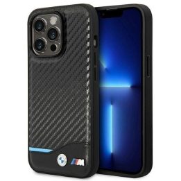 Dėklas BMW BMHCP14L22NBCK iPhone 14 Pro 6.1 juodas / juodas Odinis Anglis