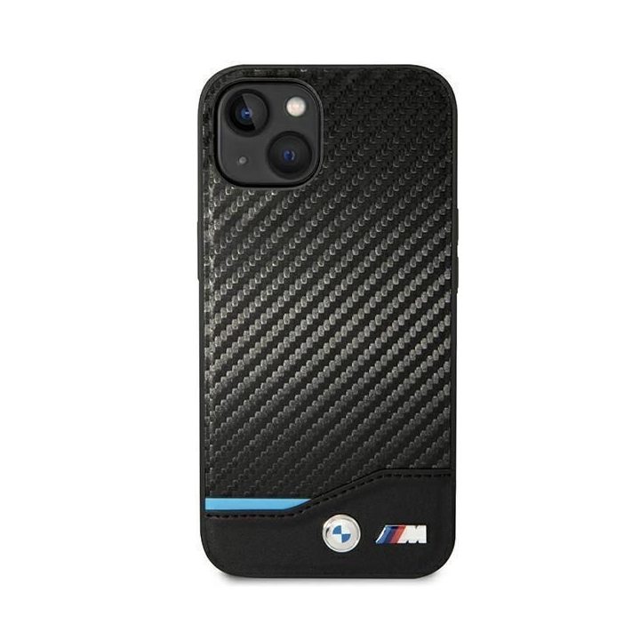 Dėklas BMW BMHCP14M22NBCK iPhone 14 Plus 6,7 juodas / juodas Odinis Anglis