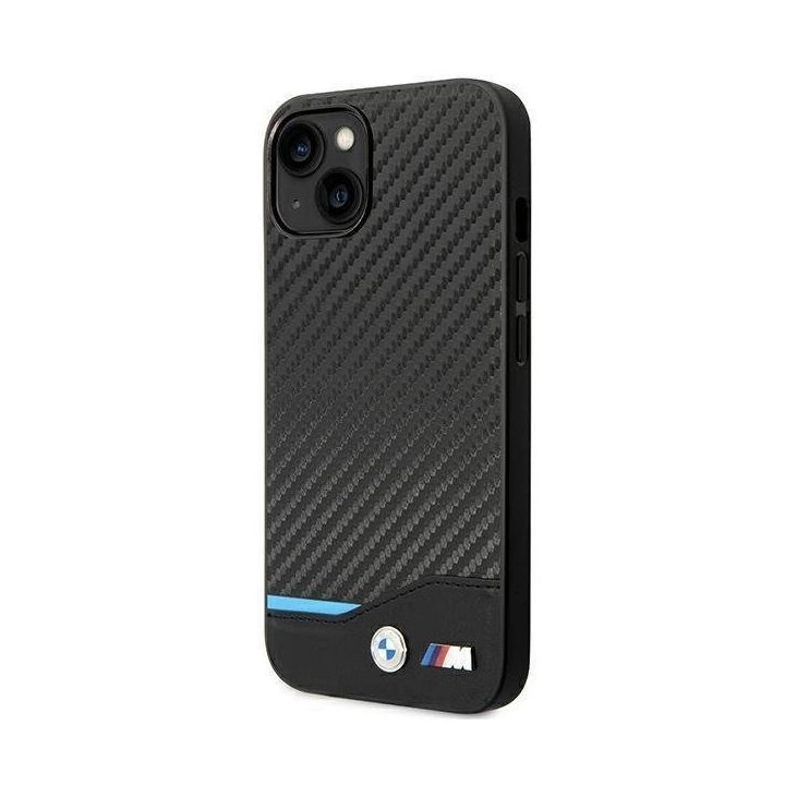 Dėklas BMW BMHCP14M22NBCK iPhone 14 Plus 6,7 juodas / juodas Odinis Anglis