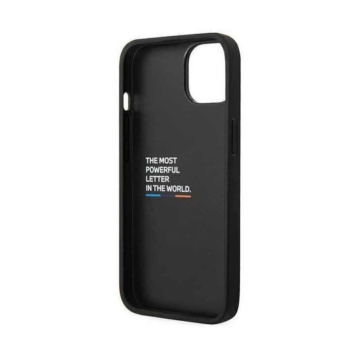 Dėklas BMW BMHCP14M22NBCK iPhone 14 Plus 6,7 juodas / juodas Odinis Anglis