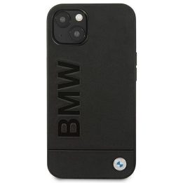 Dėklas BMW BMHCP14MSLLBK iPhone 14 Plus 6.7 juodas / juodas Odinis antspaudas