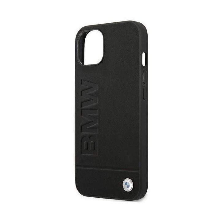 Dėklas BMW BMHCP14MSLLBK iPhone 14 Plus 6.7 juodas / juodas Odinis antspaudas