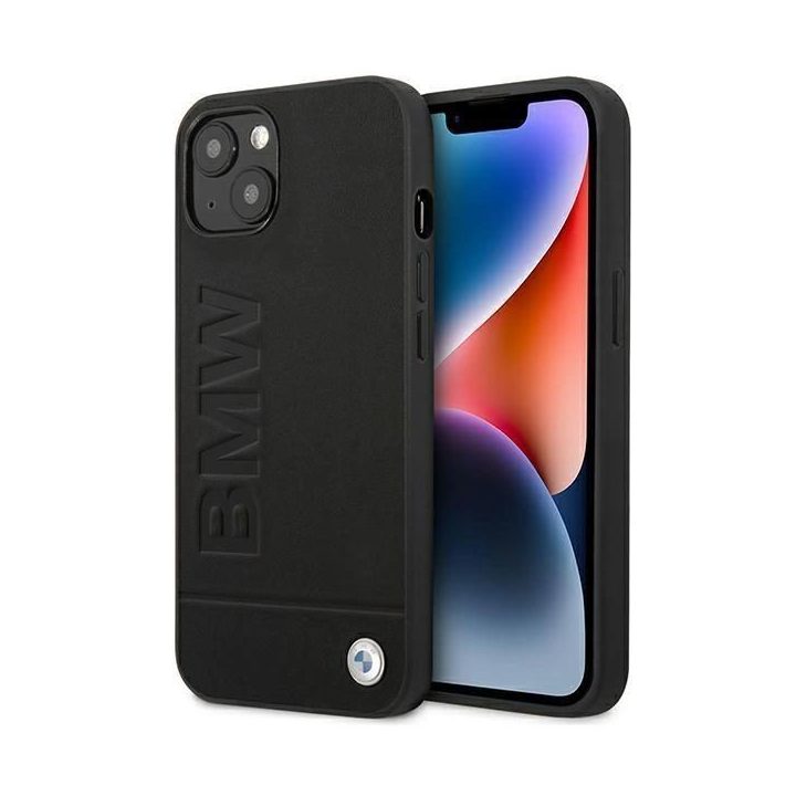 Dėklas BMW BMHCP14MSLLBK iPhone 14 Plus 6.7 juodas / juodas Odinis antspaudas