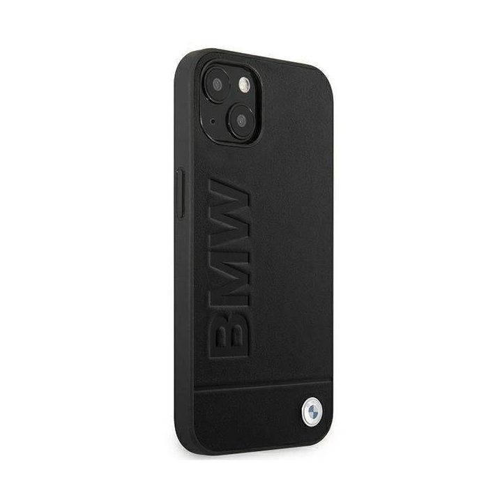 Dėklas BMW BMHCP14MSLLBK iPhone 14 Plus 6.7 juodas / juodas Odinis antspaudas