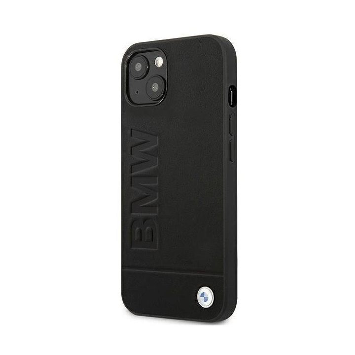 Dėklas BMW BMHCP14MSLLBK iPhone 14 Plus 6.7 juodas / juodas Odinis antspaudas