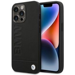 Dėklas BMW BMHCP14XSLLBK iPhone 14 Pro Max 6,7 juodas / juodas Odinis antspaudas