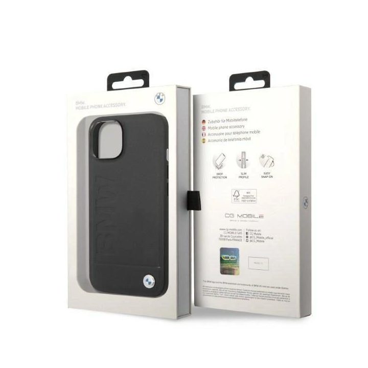Dėklas BMW BMHMP14MSLLBK iPhone 14 Plus 6.7 juodas / juodas deklas Signature Logo Imprint Magsafe
