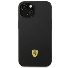 Ferrari FEHCP14SSIBBK iPhone 14 6,1 juodos/juodos spalvos deklas Silikonas Metalinis logotipas