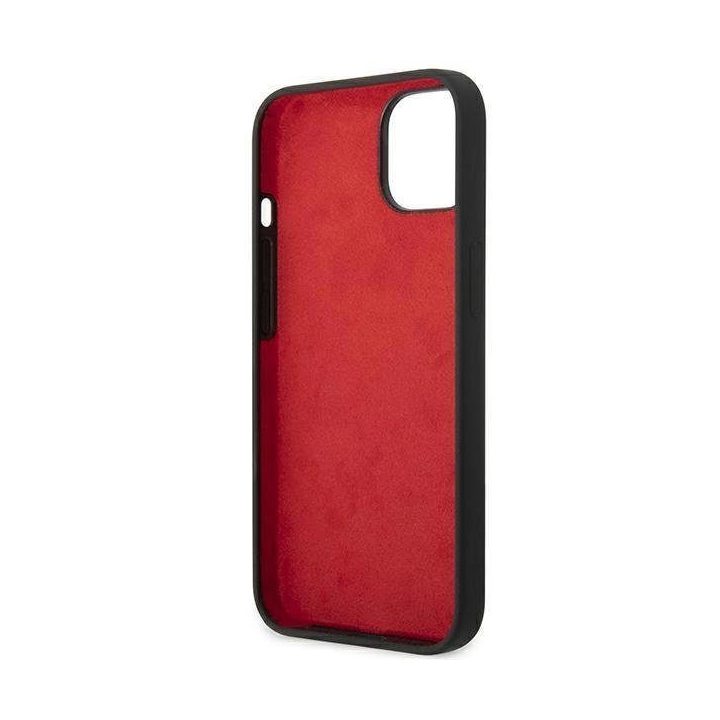 Ferrari FEHCP14SSIBBK iPhone 14 6,1 juodos/juodos spalvos deklas Silikonas Metalinis logotipas