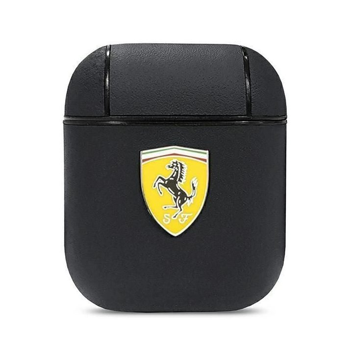 Ferrari FESA2LEBK AirPods dangtelis juodas/juodas On Track Leather