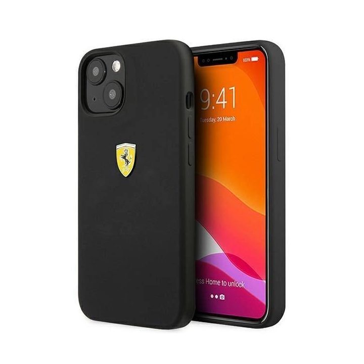Ferrari FESSIHCP13SBK iPhone 13 mini 5,4 juodas/juodas deklas Silikonas