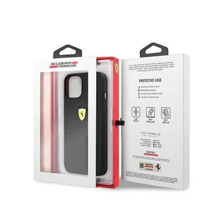 Ferrari FESSIHCP13SBK iPhone 13 mini 5,4 juodas/juodas deklas Silikonas