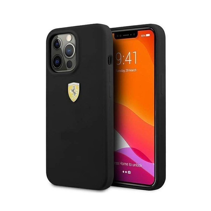 Ferrari FESSIHCP13XBK iPhone 13 Pro Max 6,7 juodos/juodos spalvos deklas Silikonas