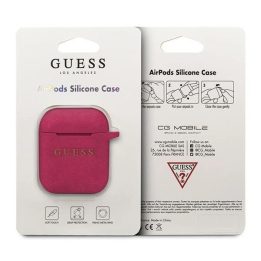 Guess GUACCSILGLFU AirPods dangtelis fuksija / fuksija Silikono blizgučiai