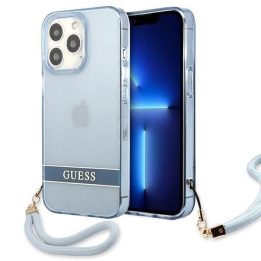 Guess GUHCP13LHTSGSB iPhone 13 Pro / 13 6,1 mėlynas / mėlynas deklas Permatomas Stap