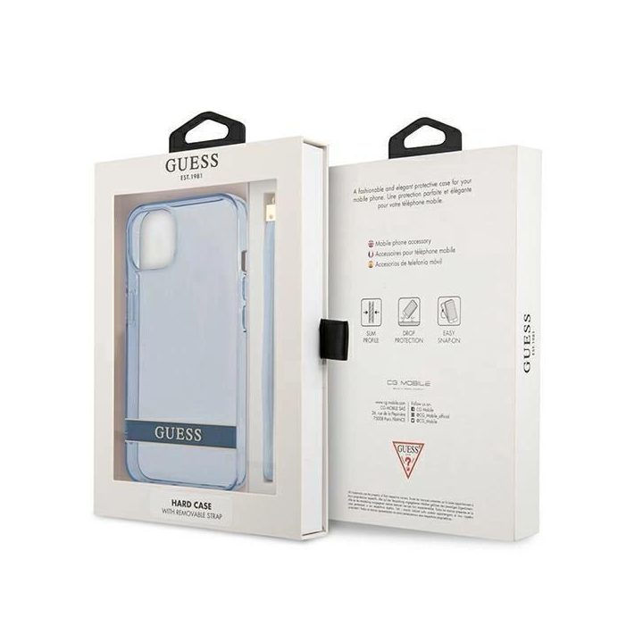 Guess GUHCP13MHTSGSB iPhone 13 6.1 mėlynas / mėlynas deklas permatomas Stap