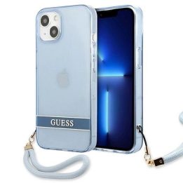 Guess GUHCP13SHTSGSB iPhone 13 mini 5,4 mėlynas / mėlynas deklas Permatomas dėklas Stap