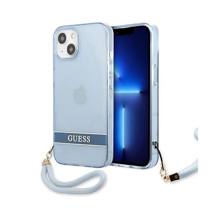 Guess GUHCP13SHTSGSB iPhone 13 mini 5,4 mėlynas / mėlynas deklas Permatomas dėklas Stap