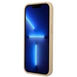Guess GUHCP13SPSATLE iPhone 13 mini 5,4 smėlio/smėlio spalvos deklas SaffianoTriangle Logo
