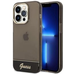 Telefono dėklas Guess iPhone 14 Pro 6.1 juodas permatomas
