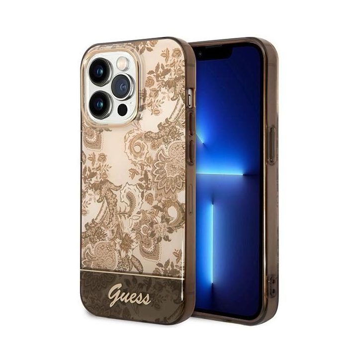 Guess GUHCP14LHGPLHC iPhone 14 Pro 6,1 ochros spalvos deklas Porcelain Collection