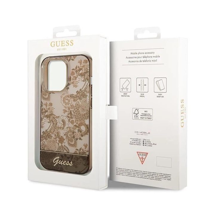 Guess GUHCP14LHGPLHC iPhone 14 Pro 6,1 ochros spalvos deklas Porcelain Collection