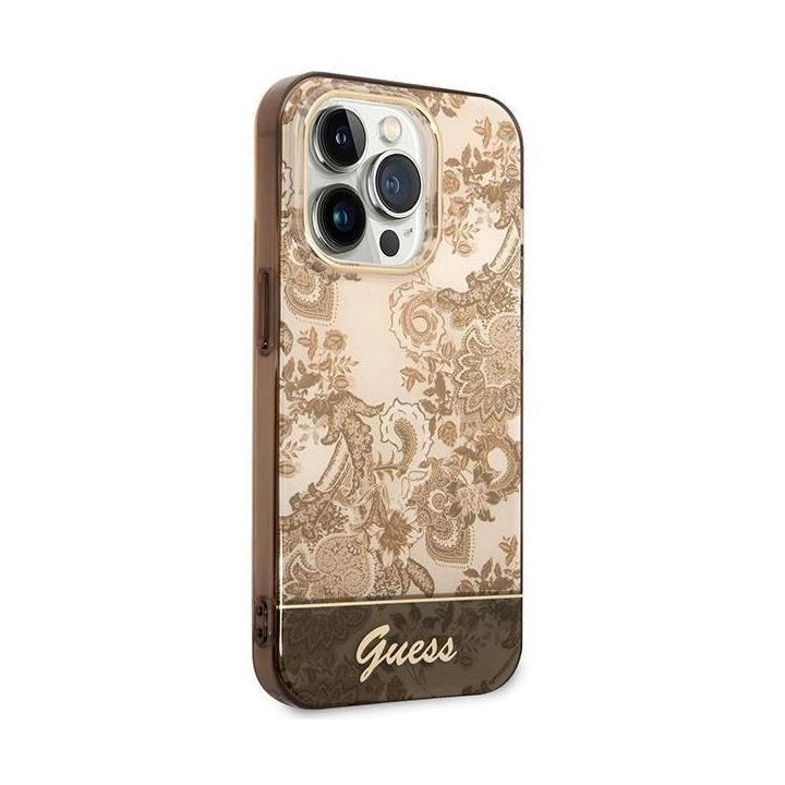 Guess GUHCP14LHGPLHC iPhone 14 Pro 6,1 ochros spalvos deklas Porcelain Collection