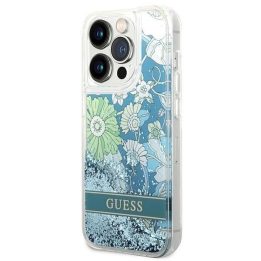 Guess GUHCP14LLFLSN iPhone 14 Pro 6,1 , žalias/žalias deklas Flower Liquid Glitter