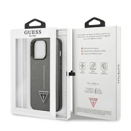 Guess GUHCP14LPSATLG iPhone 14 Pro 6,1 sidabro / sidabro spalvos deklas SaffianoTriangle Logo