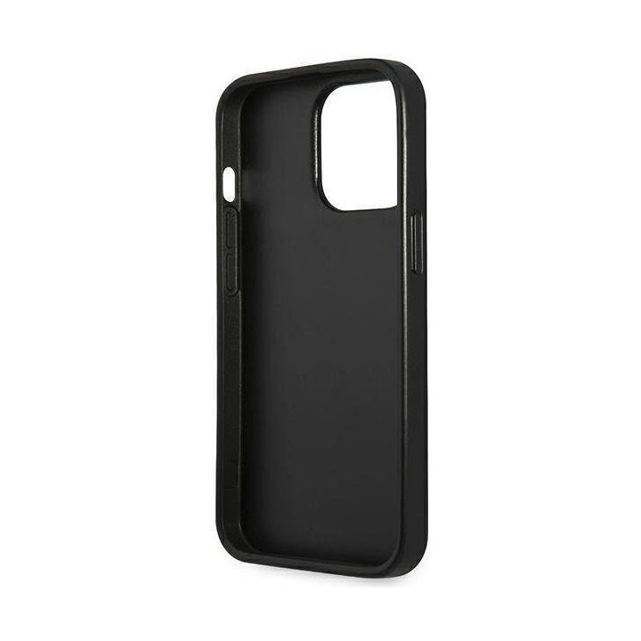 Guess GUHCP14LPSATLG iPhone 14 Pro 6,1 sidabro / sidabro spalvos deklas SaffianoTriangle Logo