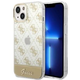 Guess GUHCP14MHG4MHG iPhone 14 Plus 6,7 aukso / aukso spalvos deklas 4G Pattern Script