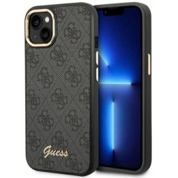 Guess GUHCP14MHG4SHK iPhone 14 Plus 6,7 juodas / juodas deklas 4G Vintage Gold Logo