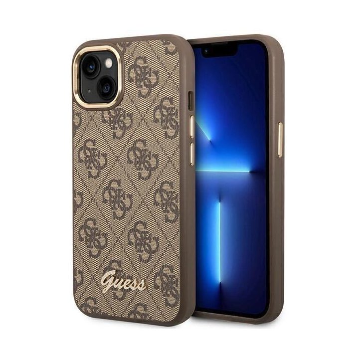 Guess GUHCP14MHG4SHW iPhone 14 Plus 6,7 rudos spalvos / rudas deklas 4G Vintage Gold Logo