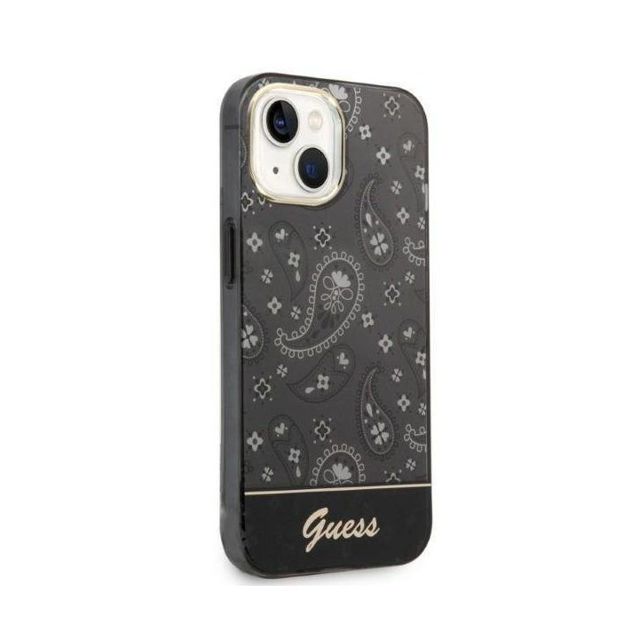 Guess GUHCP14MHGBNHK iPhone 14 Plus 6,7 juodos/juodos spalvos deklas Bandana Paisley
