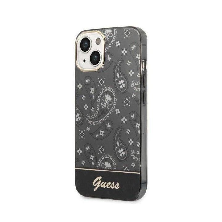 Guess GUHCP14MHGBNHK iPhone 14 Plus 6,7 juodos/juodos spalvos deklas Bandana Paisley