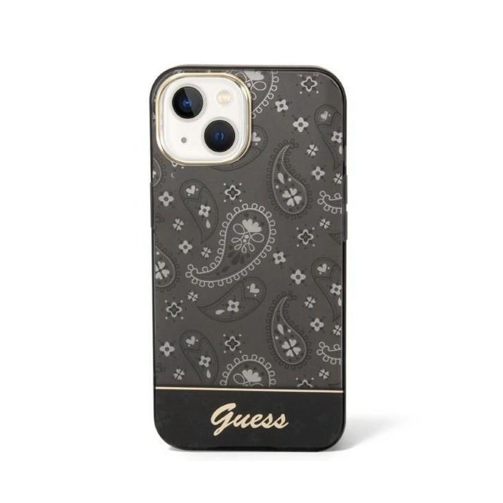 Guess GUHCP14MHGBNHK iPhone 14 Plus 6,7 juodos/juodos spalvos deklas Bandana Paisley