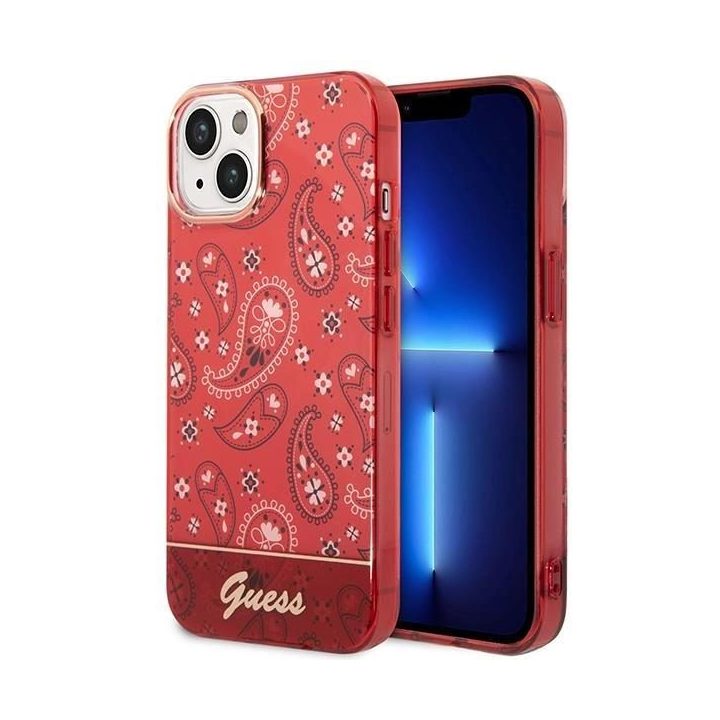 Guess GUHCP14MHGBNHR iPhone 14 Plus 6,7 raudonas/raudonas deklas Bandana Paisley