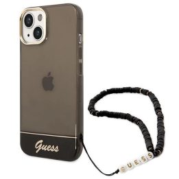 Guess GUHCP14MHGGCOHK iPhone 14 Plus 6,7 juodas / juodas deklas Permatomas perlamutrinis dirželis