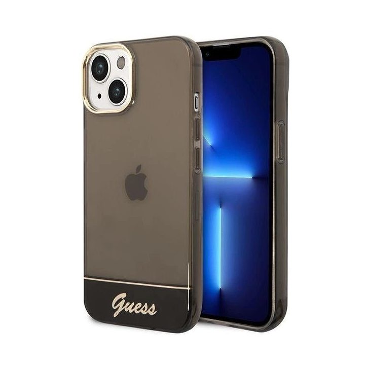 Guess GUHCP14MHGCOK iPhone 14 Plus 6,7 juodas / juodas deklas permatomas