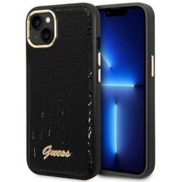 Guess GUHCP14MHGGCRHK iPhone 14 Plus 6,7 juodas / juodas kietas dėklas Croco kolekcija