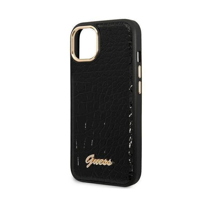 Guess GUHCP14MHGGCRHK iPhone 14 Plus 6,7 juodas / juodas kietas dėklas Croco kolekcija