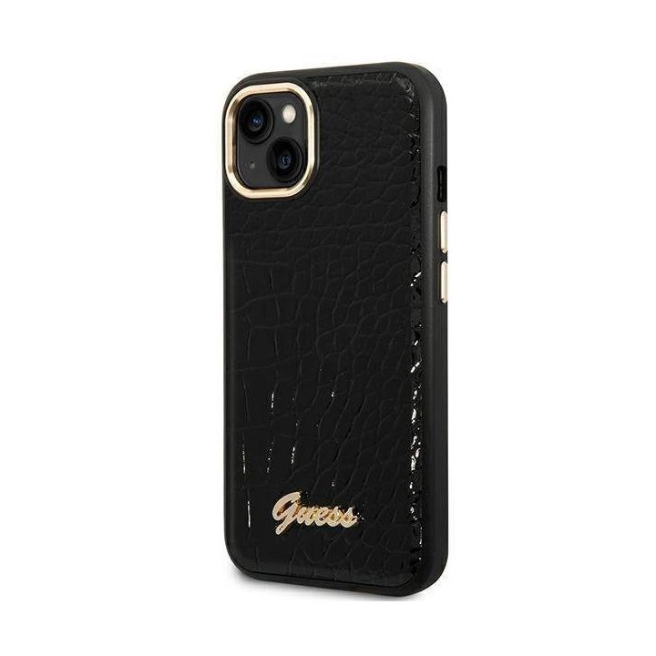 Guess GUHCP14MHGGCRHK iPhone 14 Plus 6,7 juodas / juodas kietas dėklas Croco kolekcija
