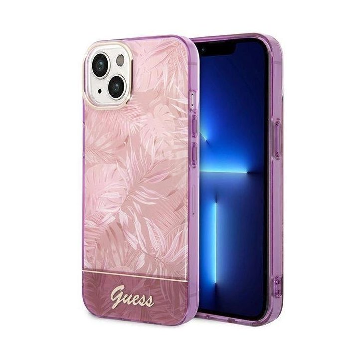 Guess GUHCP14MHGJGHP iPhone 14 Plus 6.7 pink / pink deklas Jungle Collection