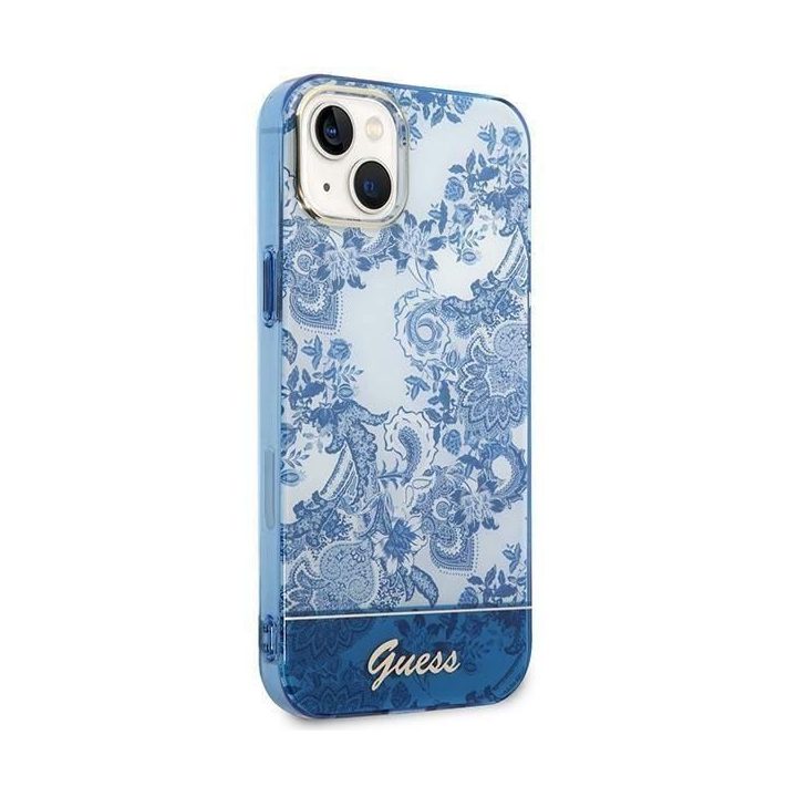 Guess GUHCP14MHGPLHB iPhone 14 Plus 6.7 mėlynas/mėlynas deklas Porcelain Collection